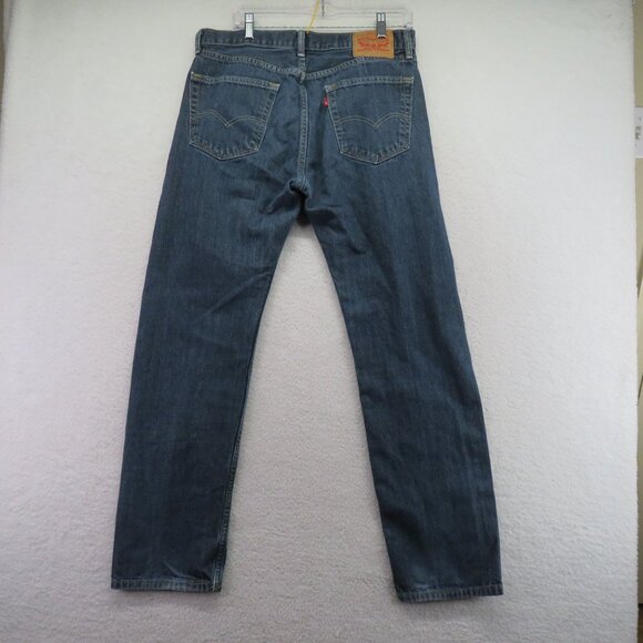 Levis 505 Jeans Mens Size 34 x 34 Medium Wash  Blue Denim Straight Leg - Picture 6 of 9